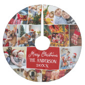 Personaliseer familiefoto naam Vrolijk Kerstfeest Kerstboom Rok (Voorkant)