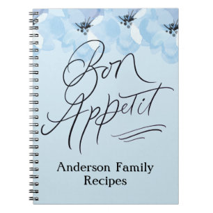 Personaliseer familierecepten Bon Appetit Blauwe b Notitieboek