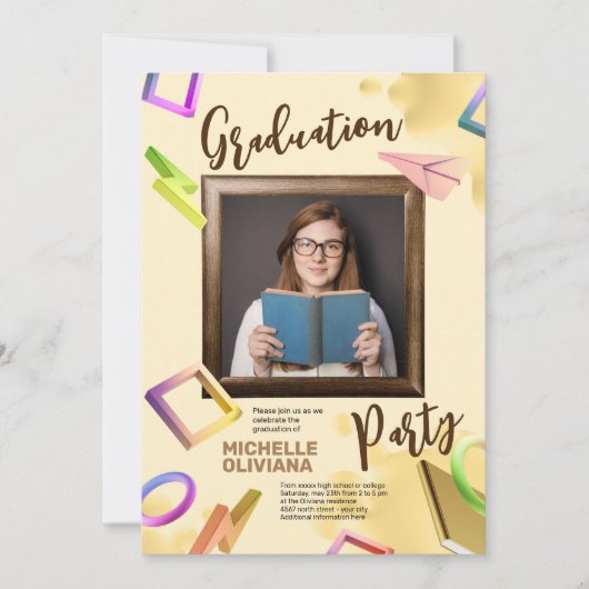 Personaliseer fancy afgestudeerden kaart (Voorkant)