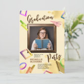 Personaliseer fancy afgestudeerden kaart (Staand voorkant)