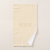 Personaliseer Fancy gouden monogram, crème Bad Handdoek (Handdoek)