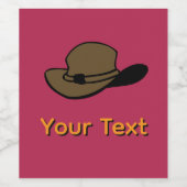 Personaliseer Fedora Hoed Wijn Etiket (Enkel label)