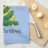 Personaliseer feestelijk lab kerstboom grappig bla theedoek (Quarter Fold)