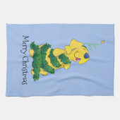 Personaliseer feestelijk lab kerstboom grappig bla theedoek (Horizontaal)