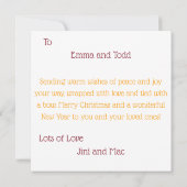 Personaliseer feestelijke rendier kerstflat kaart (Achterkant)