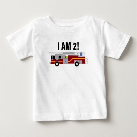 Personaliseer Firetruck Ik ben 2 Baby Bodysuit (Voorkant)