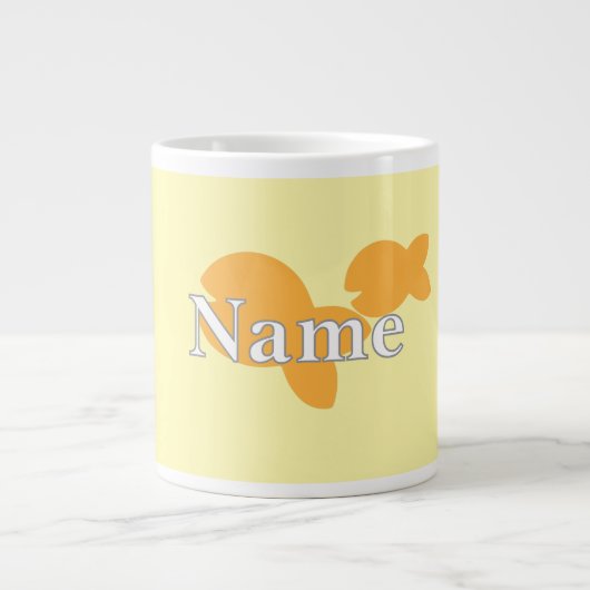 Personaliseer Fish Yellow Grote Koffiekop (Voorkant)