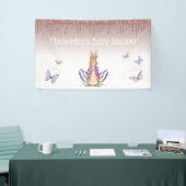 Personaliseer Flopsy girly sparkles Baby shower Spandoek (Beurs)