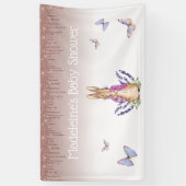 Personaliseer Flopsy girly sparkles Baby shower Spandoek (Verticaal)