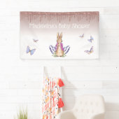 Personaliseer Flopsy meisjesachtige glitters Baby Spandoek (Insitu)