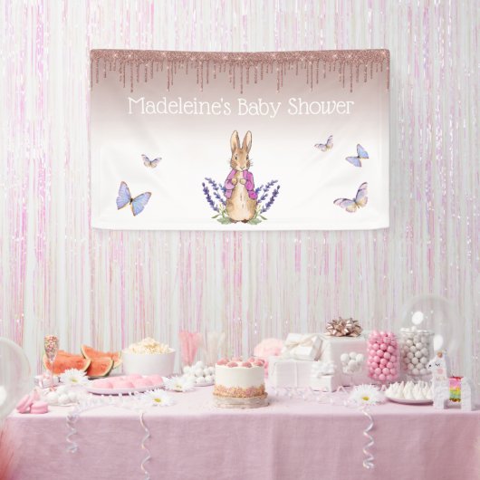 Personaliseer Flopsy meisjesachtige glitters Baby Spandoek (Feest)