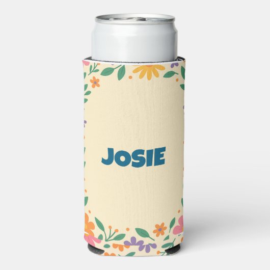 Personaliseer Floral BLOOM Design koelers Seltzer Blikjeskoeler (Seltzer Achterkant)