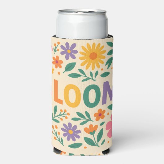 Personaliseer Floral BLOOM Design koelers Seltzer Blikjeskoeler (Seltzer Voorkant)