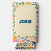 Personaliseer Floral BLOOM Design koelers Seltzer Blikjeskoeler (Achterkant)