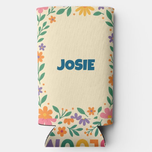 Personaliseer Floral BLOOM Design koelers Seltzer Blikjeskoeler (Achterkant)