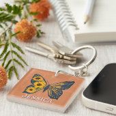Personaliseer Floral Butterfly Acryl Sleutelhanger (Voorkant Rechts)