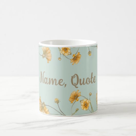 Personaliseer Floral Coffee Tea Cup Mok (Center)