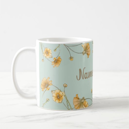  Personaliseer Floral Coffee Tea Cup Mok (Links)