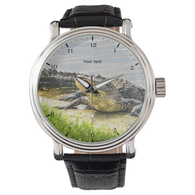 Personaliseer Florida alligator Horloge (Voorkant)