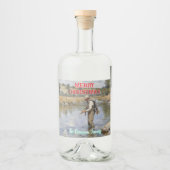 Personaliseer Fly Fishing Vrolijk Kerstfeest Likeurfles Etiket (Voorkant)