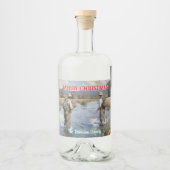Personaliseer Fly Fishing Vrolijk Kerstfeest Likeurfles Etiket (Voorkant)