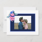 Personaliseer Foto Bloemen Bruiloft Save the Dates Kaart (Achterkant)