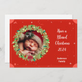 Personaliseer Foto Flat Christmas Holiday Kaart (Voorkant / Achterkant)