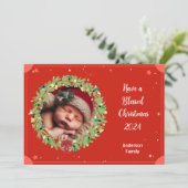 Personaliseer Foto Flat Christmas Holiday Kaart (Staand voorkant)