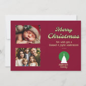 Personaliseer Foto Flat Christmas Holiday Kaart (Voorkant)
