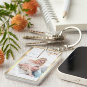 Personaliseer foto & naam, Faux Metallic Gold Sleutelhanger (Voorkant Rechts)