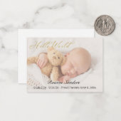 Personaliseer Foto Newborn Baby Aankondiging Kaart (Voorkant / Achterkant in situ)