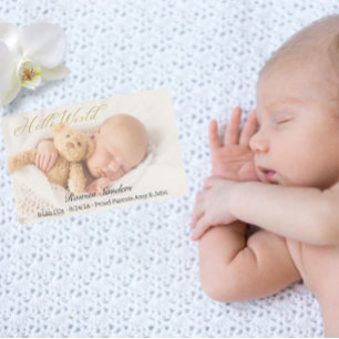 Personaliseer Foto Newborn Baby Aankondiging Kaart