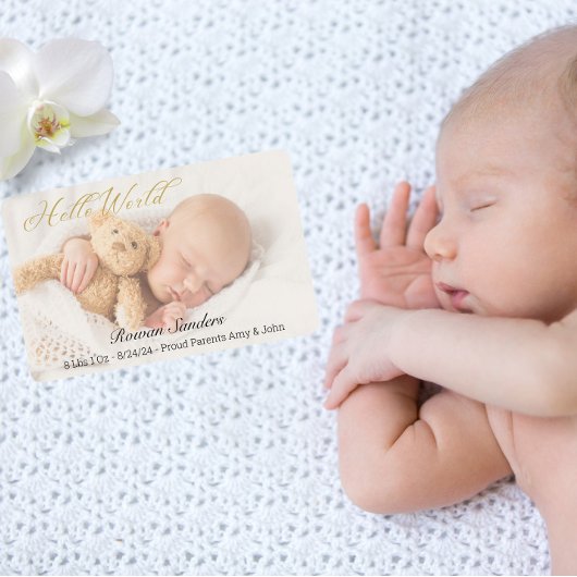 Personaliseer Foto Newborn Baby Aankondiging Kaart