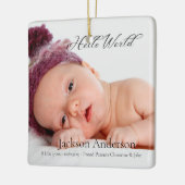 Personaliseer foto Newborn Baby Geboorteaankondigi Keramisch Ornament (Links)