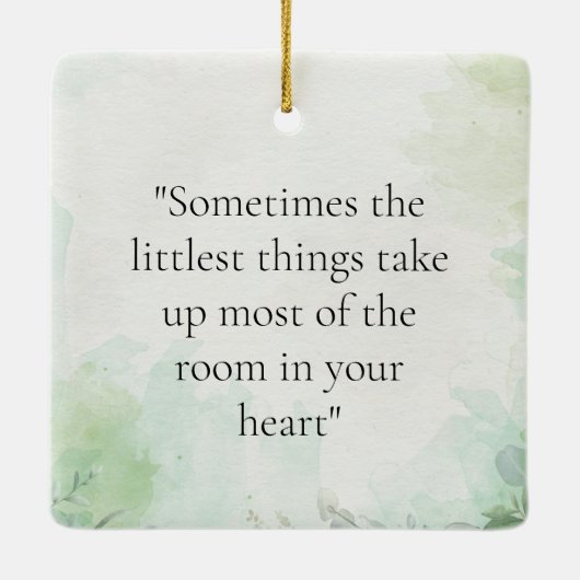 Personaliseer foto Newborn Baby Geboorteaankondigi Keramisch Ornament (Achterkant)