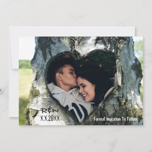 Personaliseer foto save the date kaart (Achterkant)