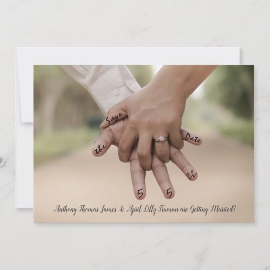 Personaliseer foto save the date kaart (Voorkant)