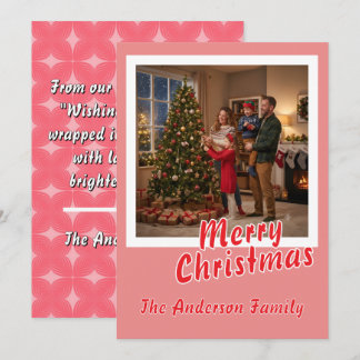 Personaliseer Foto Script Prettig Kerstfeest Vakan Feestdagenkaart