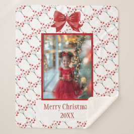 Personaliseer foto Vrolijk kerstfeest Sherpa Deken