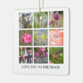 Personaliseer Fotocollage Bloemen en Vogels Keramisch Ornament (Links)