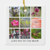 Personaliseer Fotocollage Bloemen en Vogels Keramisch Ornament (Voorkant)