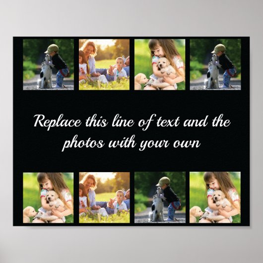 Personaliseer fotocollage en tekst poster (Voorkant)