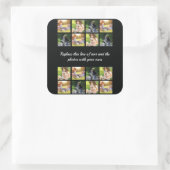 Personaliseer fotocollage en tekst vierkante stick vierkante sticker (Tas)