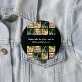 Personaliseer fotocollage en tekstknoop ronde button 4,0 cm (In situ)