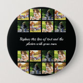 Personaliseer fotocollage en tekstknoop ronde button 4,0 cm (Voorkant)