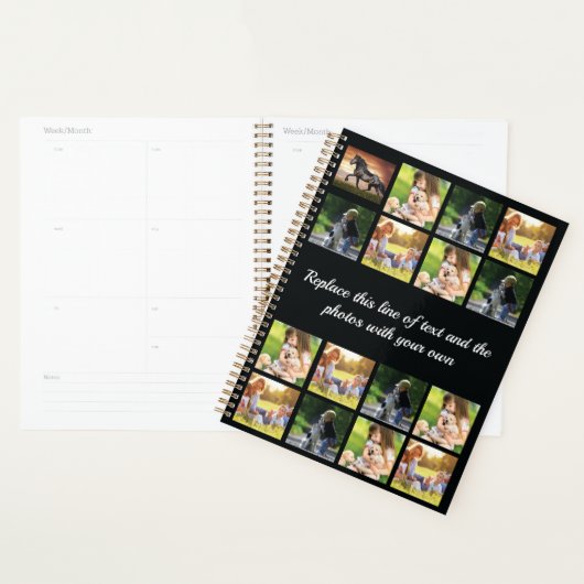 Personaliseer fotocollage en tekstplanner planner (Display)