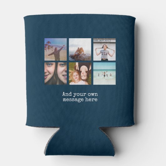 Personaliseer Fotocollage Ontwerp Eigen Upload Afb Blikjeskoeler (Achterkant)