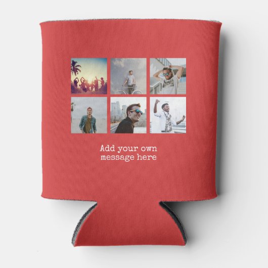 Personaliseer Fotocollage Ontwerp Eigen Upload Afb Blikjeskoeler (Voorkant)