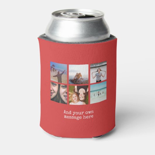 Personaliseer Fotocollage Ontwerp Eigen Upload Afb Blikjeskoeler (Blikje Achterkant)