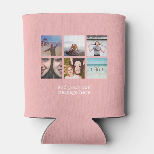 Personaliseer Fotocollage Ontwerp Eigen Upload Afb Blikjeskoeler (Achterkant)